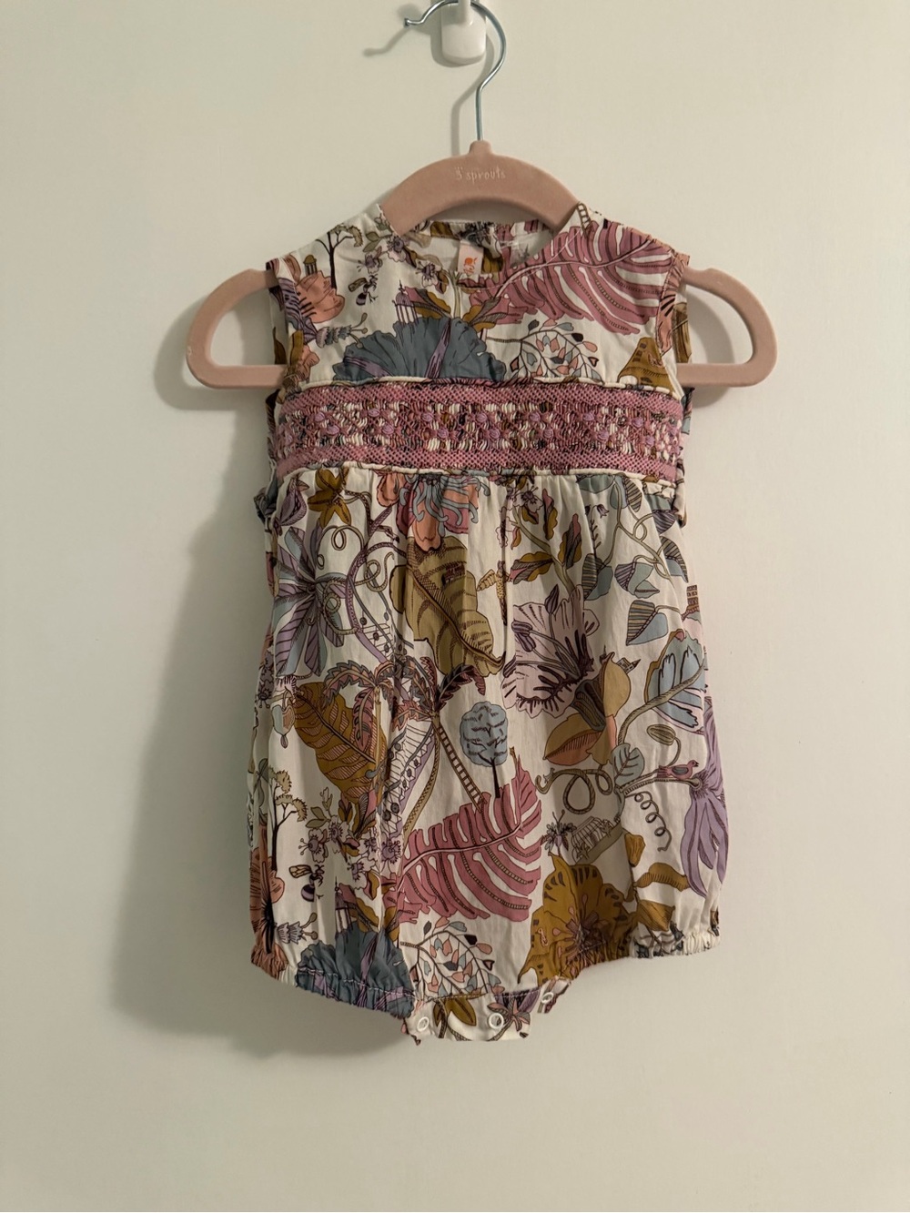 Hand smocked Clementina Baby Bubble Romper